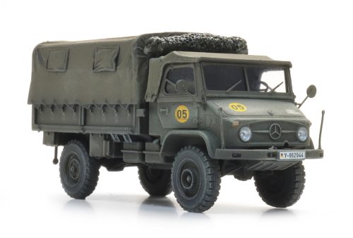 6870776 BRD Unimog 404s Pritsche Plane